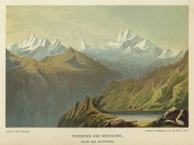 Weishorn en Mischabel, vanaf de Bettensee door Helga von Cramm
